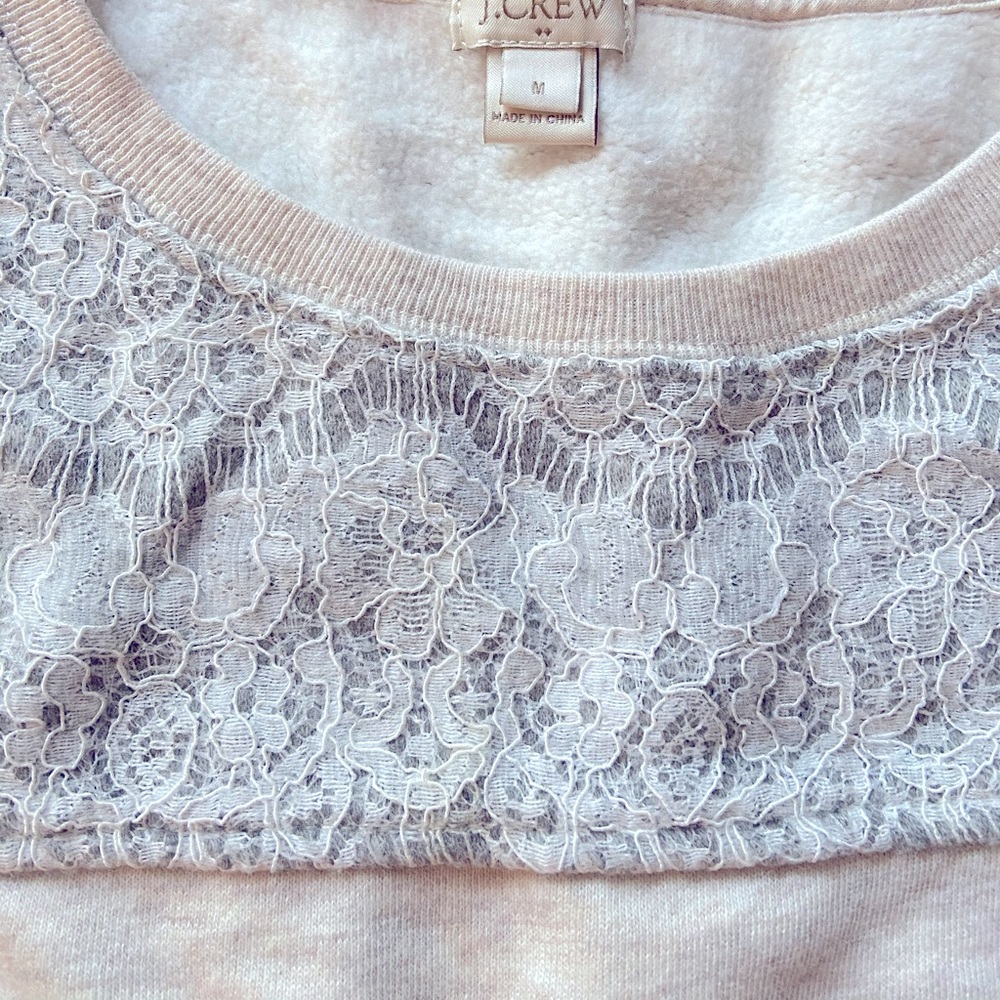 J Crew medium sweatshirt with lace
